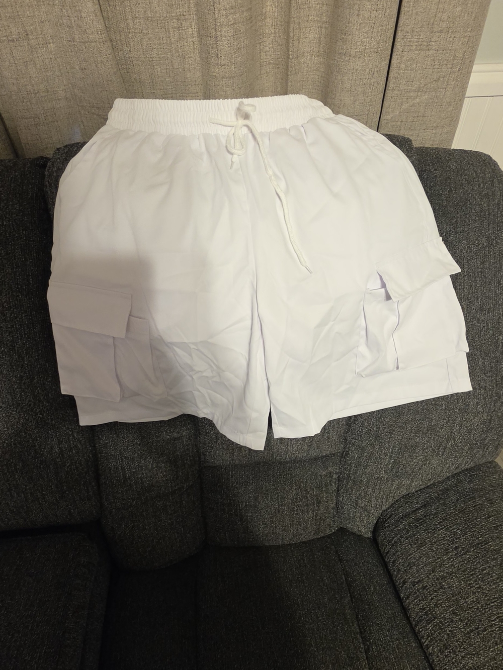 SHEIN White Women's Cargo Shorts with Drawstring Waist